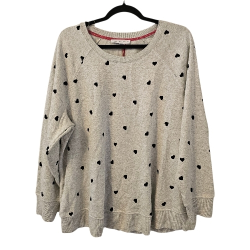 Grey and Black Jane and Delancey Women's Heart Sweater